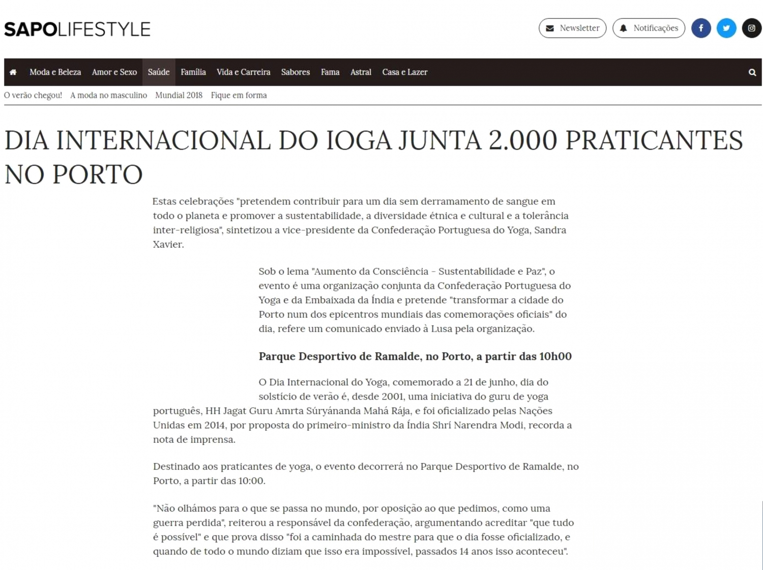 Sapo Lifestyle, 2018.06.21