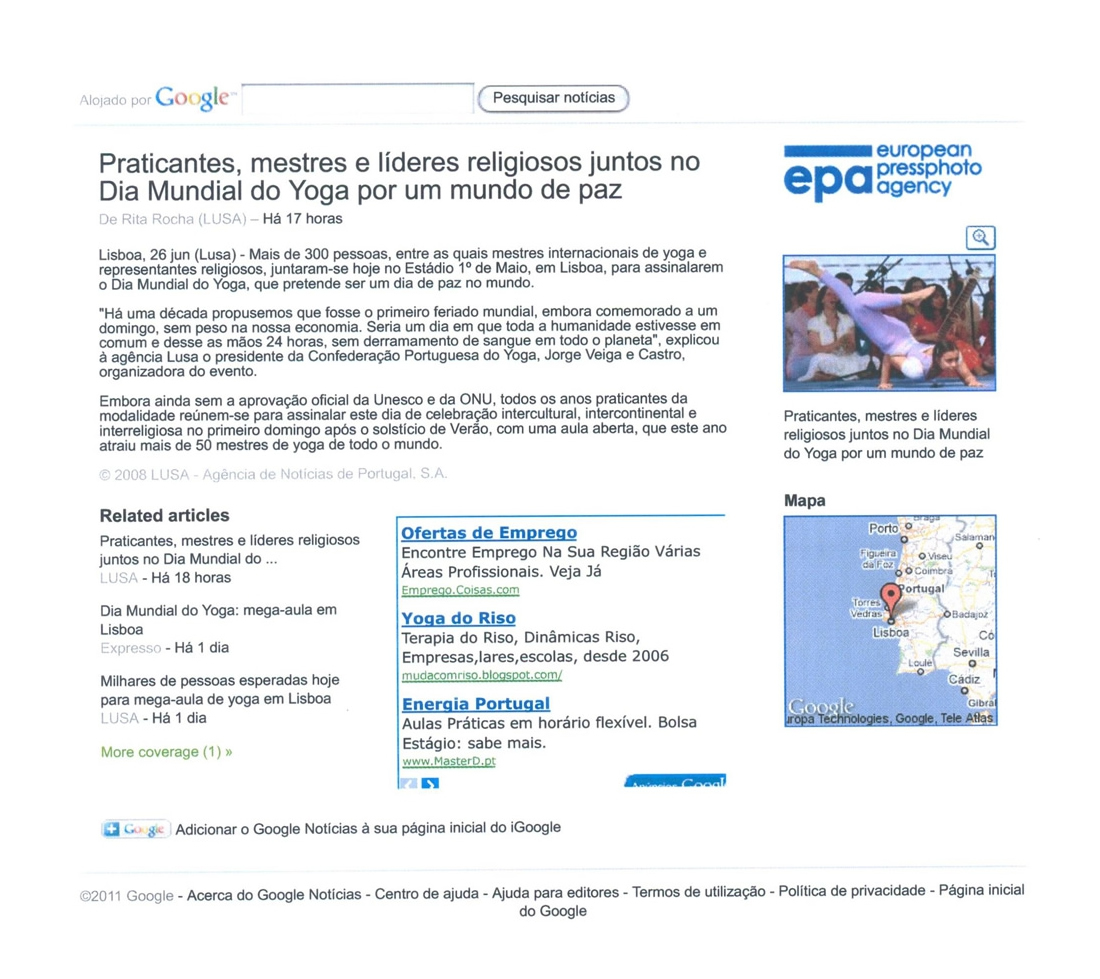 Imprensa - Dia Mundial do yoga 2011