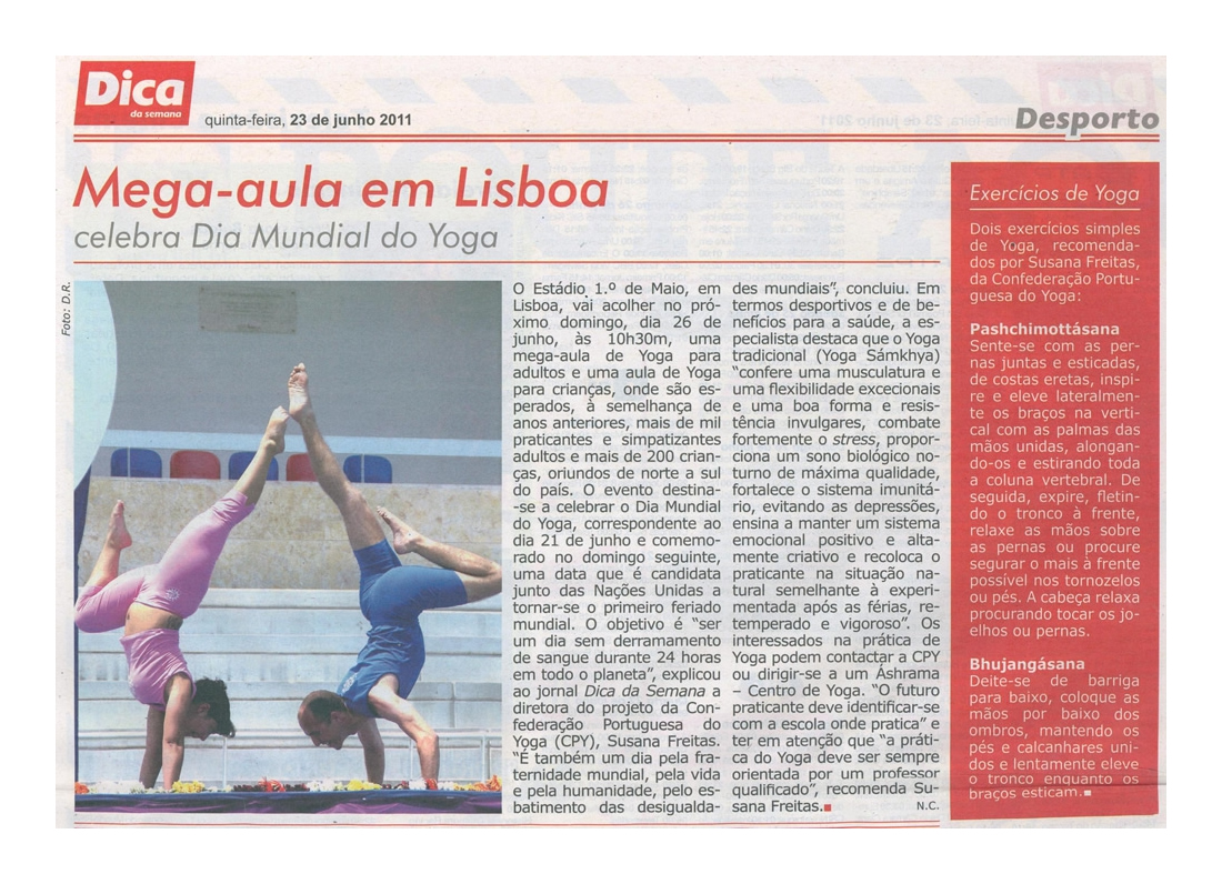 Imprensa - Dia Mundial do yoga 2011