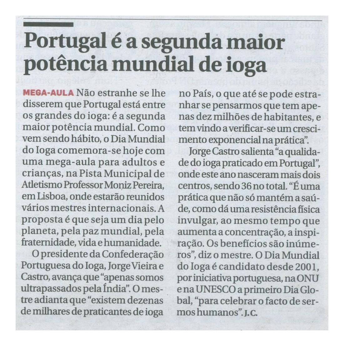 Imprensa - Dia Internacional do Yoga 2013