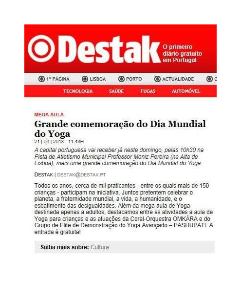 Imprensa - Dia Mundial do yoga 2013