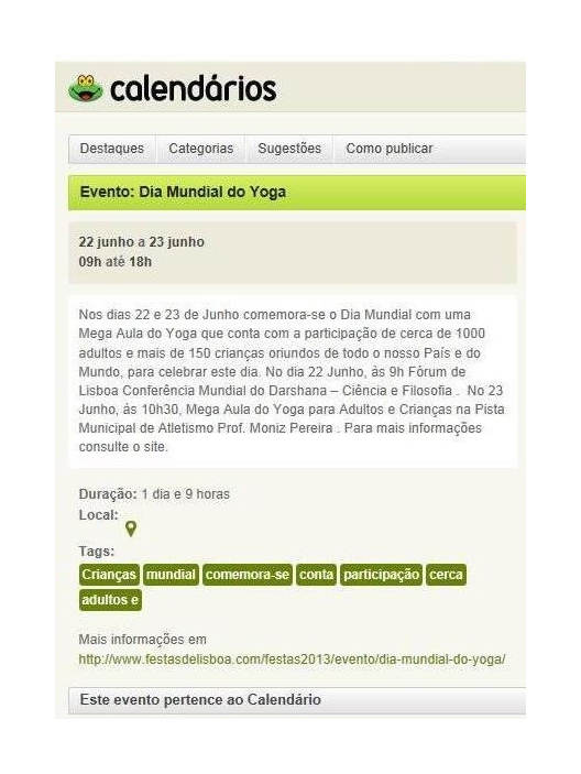 Imprensa - Dia Mundial do yoga 2013