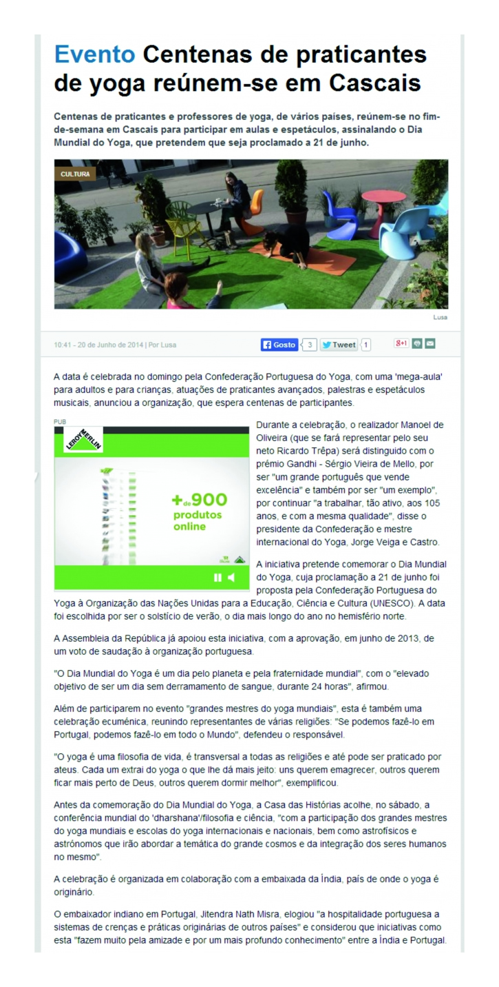 Imprensa - Dia Internacional do Yoga 2014