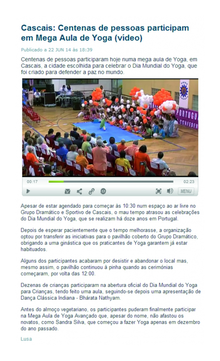 Imprensa - Dia Internacional do Yoga 2014