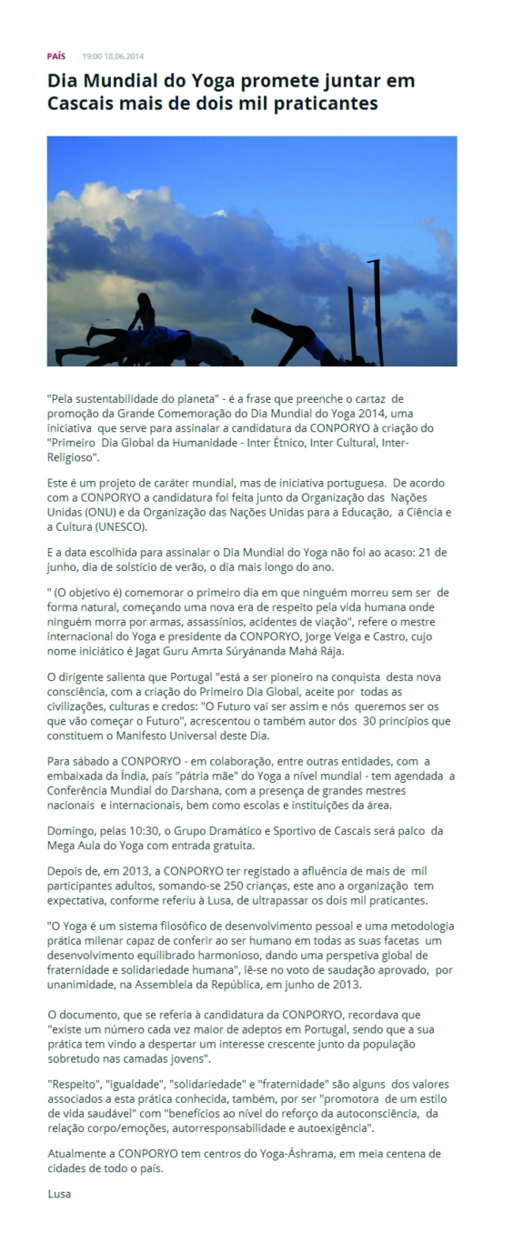 Imprensa - Dia Internacional do Yoga 2014