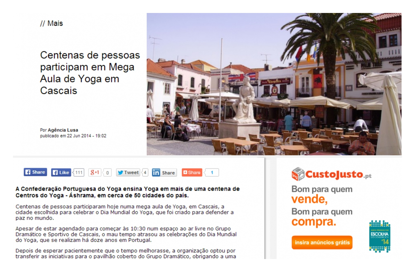 Imprensa - Dia Internacional do Yoga 2014